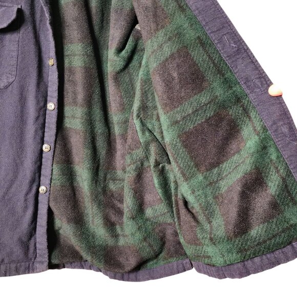VTG Marino Bay Mens Heavyweight Flannel Shirt Jacket XL Blue Lined Double Layer - Picture 6 of 7